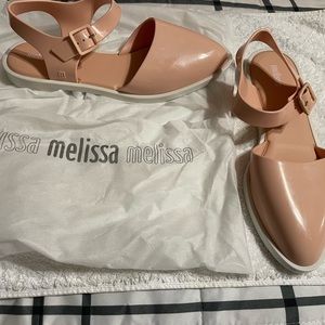 Melissa Pink Flats with White Soles